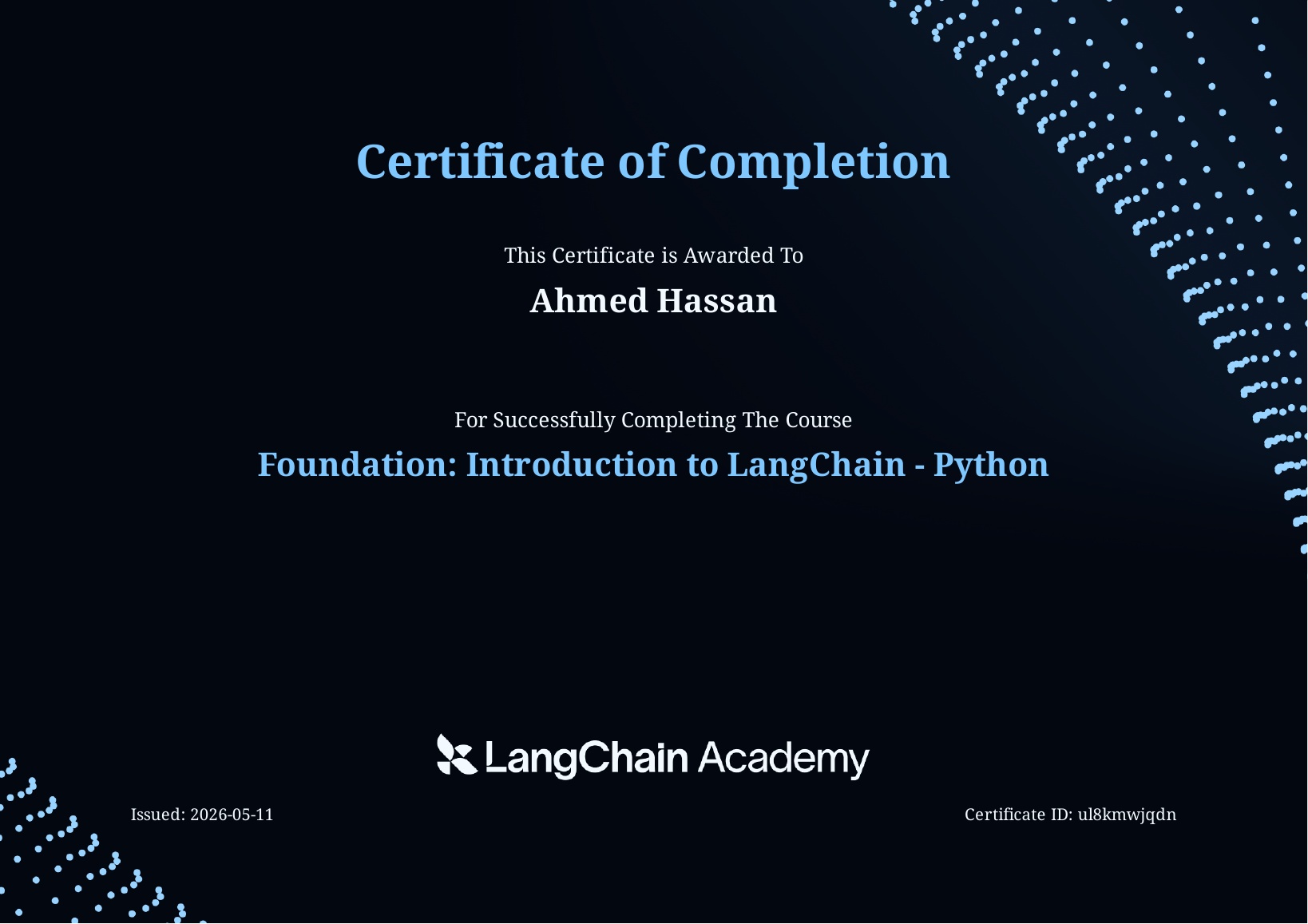 LangChain AI Certificate